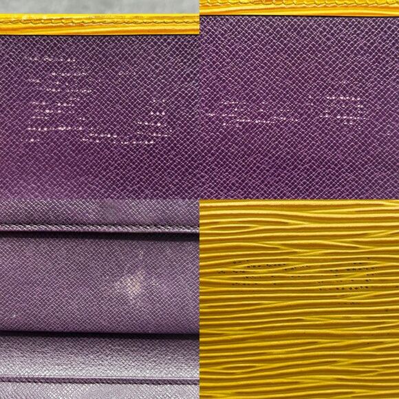 Louis Vuitton Yellow Epi Leather Sarah Trifold Wallet Snap Closure Luxury - Picture 14 of 16